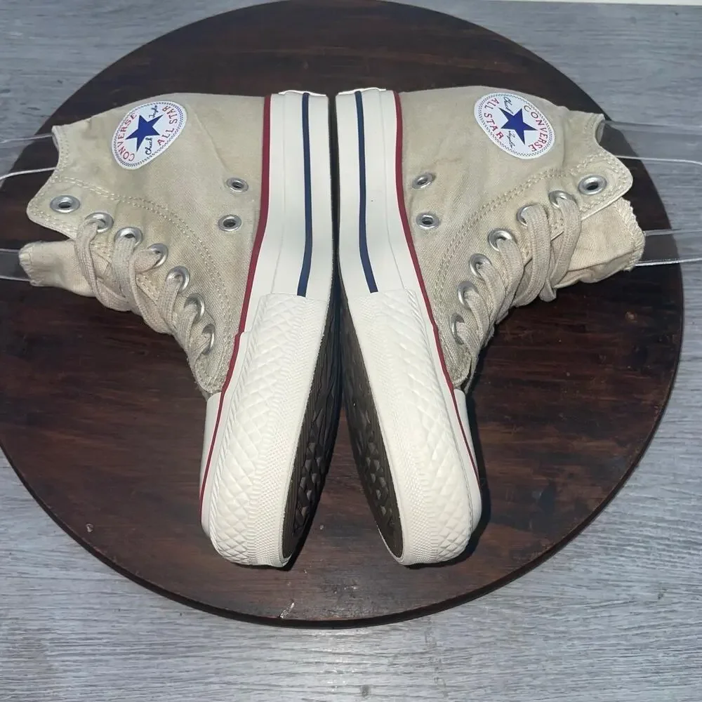 Converse Chuck Taylor All Star Womens Size 5 Beige White Athletic Shoes Sneakers